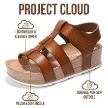 Load image into Gallery viewer, Project Cloud Platform Sandals Women - Comfortable Plush & Soft Insole Ladies Wedges - Non Slip & Lightweight Strap Wedge Sandals for Women 2026 (PHASED,SCOTCH, 8)