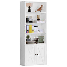 Load image into Gallery viewer, IRONCK Industrial Bookshelves and Bookcases with Doors Floor Standing 6 Shelf Display Storage Shelves 70 in Tall Bookcase for Home Office, Living Room
