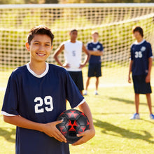 Load image into Gallery viewer, Deekin 6 Pcs Soccer Ball with Pump Official Size Indoor Outdoor Sport Soccer Ball Bulk Machine Stitched Soccer Gift for Child Teen Adult Game Training(Size 4)