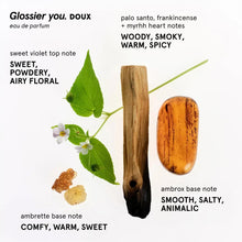 Load image into Gallery viewer, Glossier You Doux Eau de Parfum - Unisex Fragrance for Men & Women, Skin-Scent Enhancer Smells Different on Everyone - Earthy Woody Perfume with Sweet Violet, Palo Santo & Ambrox Base Notes, 100ml