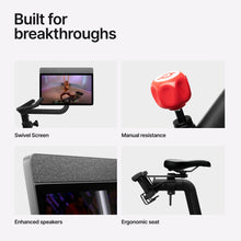 Load image into Gallery viewer, Peloton Exercise Bikes, Indoor Stationery Cross Training Bikes for Home Workouts, HD Swivel Screen, Space-Friendly Exercise Equipment for Cardio Fitness, Yoga & Strength Routines