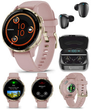Load image into Gallery viewer, Wearable4U - Garmin Venu 3S GPS Smartwatch, AMOLED Display 41 mm Watch, Advanced Health and Fitness Features, Up to 10 Days of Battery, Sleep Coach, Dust Rose with Black Earbuds Bundle