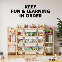 Load image into Gallery viewer, SpaceAid Toy Storage Organizer with 6 Shelves and 12 Bins, Bookshelf/Bookcase, Kids Bin Shelf, Toys Box for Playroom Organization for Bedroom & Room Decor, White, 52.3" W