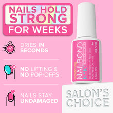 Load image into Gallery viewer, Super Strong Nail Glue for Press On Nails, Nail Tips & Acrylic Nails (8ml) NYK1 NailBond Brush On Glue for Press Ons, Tips & Acrylics - Long Lasting, Maximum Strength, Mess-Free Application