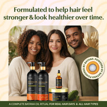 Load image into Gallery viewer, Nuani Batana Oil Shampoo and Conditioner Set (16 fl oz / 470 ml) with Rosemary & Caffeine | Includes Deep Mask, Hair Oil & Silicone Scalp Massager | Sulfate-Free, Paraben-Free for Fuller-Looking Hair.