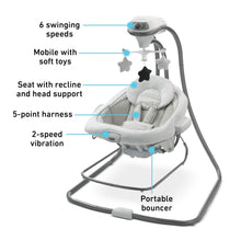 Load image into Gallery viewer, Graco DuetConnect LX Portable Baby Swing and Bouncer, Multi-Direction Baby Bouncer Seat, Multiple Swing Speeds, Great Gift for New Parents, Redmond