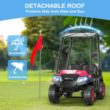 Load image into Gallery viewer, LIGIANT 24V Ride on Toys for Big Kids, 4-Seater Kids' Car, Golf Cart Max. Capacity: 264 Lbs(4 Kids), 4WD Ride on Car w/Remote Control, Detachable Awning, Spring Suspension, Music/Story/Power Display
