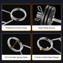 Load image into Gallery viewer, Uboway Olympic Dumbbell Handles: 16" Olympic Dumbbell Bar for 2" Olympic Weight Plates, Loadable Dumbbells with 4 Spring Collars, Home Gym Strength Training