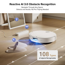 Load image into Gallery viewer, roborock Qrevo CurvX Robot Vacuum and Mop, 22,000Pa Suction, 3.14’’ Ultra Slim, Zero-Tangling Design, Reactive AI Obstacle Recognition, AdaptiLift Chassis, Auto Hot Water Mop Washing & Drying