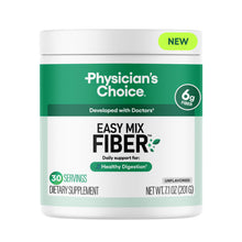 Load image into Gallery viewer, Physician's CHOICE Easy Mix Fiber for Digestive Health & Regularity - No Grit, Sugar Free, & Tasteless - Daily Prebiotic Soluble Fiber Powder Supplement for Women and Men - Unflavored - 7.1oz