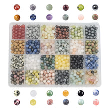 Load image into Gallery viewer, GangGangHao 960pcs Natural Stone Beads Crystals Round Genuine Real Stone Beading Loose DIY Gemstone for Bracelet Jewelry Making(6mm,24 Color)