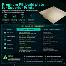 Load image into Gallery viewer, Upgraded PEI Build Plate for Prusa Core One Double Sided Textured PEI Powder-Coated Print Bed for Prusa i3 MK3S MK4,MK2 MK52 MK3 MK3S MK4S MK3S+ MK2.5S 3D Printer 254x241mm