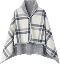 Load image into Gallery viewer, Krorifiu Fleece Wearable Blanket,Office Blankets Desk Chair Wrap Shawl Poncho Throw,Comfy Warm Lap Bed Sofa Travel Cape Cover (01grey White)
