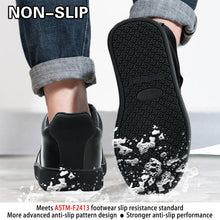 Load image into Gallery viewer, TEYTAP Non Slip Waterproof Work Shoes for Men Women Black Slip Resistant Oil Resistant Shoes Food Serviece Chef Kitchen Restaurant Shoes Leather Walking Casual Shoes