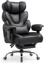 Load image into Gallery viewer, COMHOMA Big and Tall Office Chair with Upgrade Footrest, Heavy Duty Gaming Chair High Back Executive Chair with Spring Lumbar Support for Lower Back Pain Relief, 150°Reclining Adjustable Armrests
