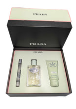 Load image into Gallery viewer, Prada Infusion Iris Gift Set (Eau de Parfum 3.3 fl. oz + Body Lotion 1.6 fl. oz + Eau de Parfum Mini 0.33 fl. oz)