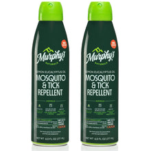 Load image into Gallery viewer, Murphy's Naturals Lemon Eucalyptus Oil Insect Repellent Mist | DEET-Free, Plant-Based | Mosquito and Tick Repellent for Skin + Gear | 6 Ounce Continuous Spray | 2 Pack