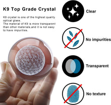 Load image into Gallery viewer, H&D HYALINE & DORA 3D Laser Engraved Flower of Life Crystal Ball Paperweight with Stand,Chakra Healing Grid Flower Globe for Spiritual Decor Gift