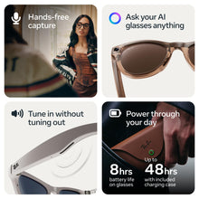 Load image into Gallery viewer, Ray-Ban Meta (Gen 2), Wayfarer Large, Shiny Black | Smart AI Glasses for Men, Women — 2X Battery Life — 3K HD Resolution — 12 MP Ultra-Wide Camera, Audio, Video — Green Lenses — Wearable Technology