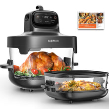 Load image into Gallery viewer, Kismile 5-in-1 Portable Glass Air Fryer, 2.6QT & 4.7QT Dual Glass Containers with Lids, 85% Less Oil, Compact Smart Air Fryer Oven for Deep Roast, Crisp, Keep Warm – Freezer & Dishwasher Safe