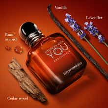 Load image into Gallery viewer, Armani Beauty - Stronger With You Absolutely - Parfum - Cologne for Men - Spicy Ambery Gourmand Men’s Fragrance – Rum Accord, Cedarwood, Lavendar & Vanilla Notes - 3.4 Fl Oz