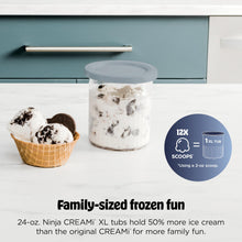 Load image into Gallery viewer, Ninja CREAMi Deluxe Ice Cream Maker | 11-in-1 Create Frozen Desserts, Sorbet, Milkshakes, Yogurt & More | Includes 2 Dishwasher Safe XL 24 Oz. Tubs with storage lids | Silver | NC501