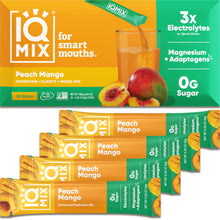 Load image into Gallery viewer, IQMIX Sugar Free Electrolytes Powder Packets - Hydration Supplement Drink Mix with Keto Electrolytes, Lions Mane, Magnesium L-Threonate, and Potassium Citrate - Peach Mango (20 Count)