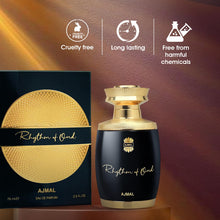 Load image into Gallery viewer, Ajmal Rhythm Of Oud Eau de Parfum for Men & Women – 2.5 oz / 75 ml | Unisex Oud Woody Long Lasting Perfume | Warm Oriental Arabic Fragrance | Made in Dubai