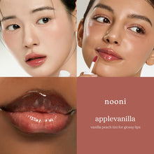 Load image into Gallery viewer, NOONI Korean Lip Oil - Applevanilla | Long-Lasting, Moisturizing, Plumping, Revitalizing for Dry Lips, Waterproof, No Peel Off, Korean Tint, Hydrating Lip Stain, Nourishing Crystal Clear, 0.12 FL Oz