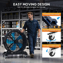 Load image into Gallery viewer, Albott 36 Inch Industrial Drum Fan, 500W Plastic High Velocity Floor Fan