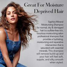 Load image into Gallery viewer, Saphira Mineral Moisturizing Shampoo, Hydration and Shine for Dry, Damaged, Permed or Chemically Treated Hair and Scalp, Sulfate-Free, Paraben-Free, Vegan, Prevents Frizz and Split Ends, 8.5 Ounce