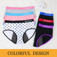 Load image into Gallery viewer, Nalwort Teen Girls Period Underwear Menstrual Period Panties Leak-Proof Organic Cotton Protective Briefs Pack of 6
