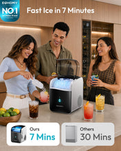 Load image into Gallery viewer, EUHOMY Smart Nugget Ice Maker Countertop, 42lbs/24H, Ready in 7 Mins, Portable Sonic Ice Maker with APP/Alexa Control, Self-Cleaning, Pebble Ice Makers with Hanging Ice Scoop for Home/Office