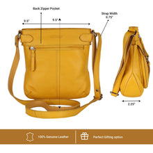 Load image into Gallery viewer, LEDERBUCK Real Leather Small Crossbody Handbags & Purses for Women - Crossover over the Shoulder Bag (Mellow Yellow)