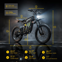 Load image into Gallery viewer, COSWHEEL Electric Dirt Bike for Adults, 7000W Peak Motor Electric Motorcycle, 60V 30Ah Battery, up to 55MPH Off Road Electric Bike, 17" Dirt Tires, Dual Suspension, Hydraulic Brakes