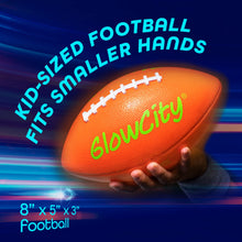 Load image into Gallery viewer, GlowCity Glow in The Dark Football - Light Up, Youth Size Footballs for Kids - LED Lights and Pre-Installed Batteries Included