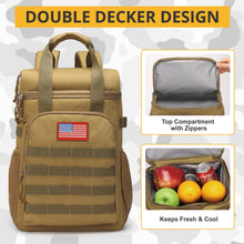 Load image into Gallery viewer, Tactical Backpack Cooler,Lunch Backpack for Men Work with Handle,Soft Cooler Backpack Insulated Waterproof Leak Proof,Heavy Ice Chest Backpack for Hiking Camping(Brown)