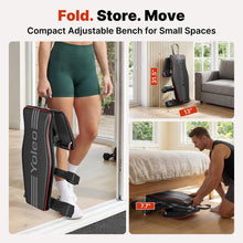 Load image into Gallery viewer, YOLEO Adjustable Weight Bench for Home Gym, ASTM-Certified 827LBS, 98% Pre-Assembled, Foldable Gym Bench with 84 Positions Incline Decline Flat, Wider Seat