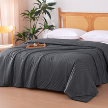 Load image into Gallery viewer, Amazon Basics Cooling Comforter, Soft Lightweight Waffle Weave Blanket for Hot Sleepers, Summer & All Season Bedding to Keep Cool for Night Sweats, 106"x90", King, Dark Gray