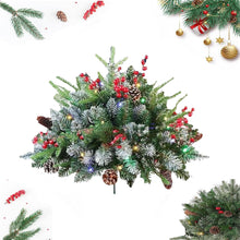 Load image into Gallery viewer, Pre-lit Artificial Christmas Tree Urn Filler, Outdoor Christmas Tree Feel Real Urn Filler with Lights &Tripod Stake, Lighted Holiday Planter Filler for Outdoor, Weatherproof (1Pcs-B)