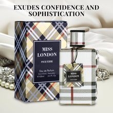 Load image into Gallery viewer, Miss London for Women Eau De Parfum - Honeysuckle, Rose, Jasmine, Peony - Elegant Blends with Floral, Citrus & Woody Note - Fresh & Feminine Scent - 100ml Bottle for Daily Wear & Special Occasions
