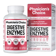 Load image into Gallery viewer, Physician's CHOICE Digestive Enzymes for Bloating & Digestion - Fast-Acting 16 Enzyme Formula with Organic Prebiotics & Probiotics for Gut & Digestive Health - Meal Time Discomfort Relief - 60 CT
