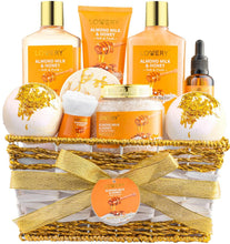 Load image into Gallery viewer, Mothers Day Gifts for Mom Women Gift Basket for Women - 10 Pc Almond Milk & Honey Beauty & Personal Care Set - Home Bath Pampering Package for Relaxing - Spa Self Care Kit - Birthday, Mom, Anniversary