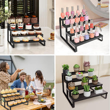 Load image into Gallery viewer, Wood Cologne Organizer for Men,4 Tier Perfume Organizer for Dresser Waterproof Cologne Stand with Anti-Slip Washers for Party,Makeup,Figures,Cupcake,Perfume,Dessert,Display Risers Stand for Organize