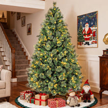 Load image into Gallery viewer, Hykolity 6 ft Prelit Christmas Tree, Artificial Christmas Pine Tree with 350 Warm White LED Lights, 1016 PVC Branch Tips & Needles, Metal Stand and Hinged Branches