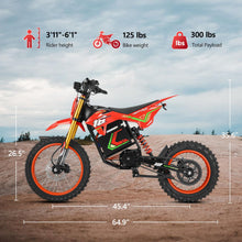 Load image into Gallery viewer, HAPPYRUN F18 Electric Dirt Bike Mid-Drive Motor 6000W Peak, Electric Motorcycle 60V 30Ah Removable Battery, 60-Mile Range, 46mph, Dual Hydraulic Brakes & Full Suspension Electric Motorcycle