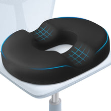 Load image into Gallery viewer, BlissTrends Donut Pillow Seat Cushion,Donut Chair Cushions for Postpartum Pregnancy & Hemorrhoids,Tailbone Pain Relief Cushion,Memory Foam Lifting Cushions for Office&Home Chairs (Black)