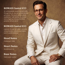Load image into Gallery viewer, ROMASS Santal 033 Unisex EDP Parfum Spray 100ML Aromatic Woody Fragrance with Cardamom Violet Cedarwood Sandalwood Vetiver Musk Leather Violet
