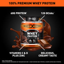 Load image into Gallery viewer, Body Fortress Super Advanced Whey Protein Powder, Chocolate, Immune Support (1), Vitamins C & D Plus Zinc, 1.78 lbs (Packaging May Vary)