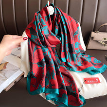 Load image into Gallery viewer, Large Mulberry Silk Feeling Long Stain Scarf Lightweight Sunscreen Shawls Wraps for Women